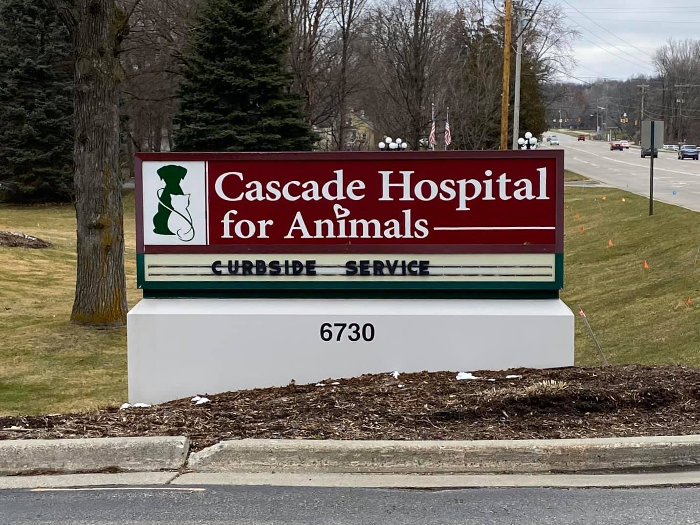 cascade hospital for animals curbside sign