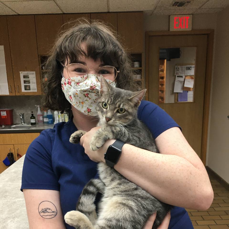 Veterinary assistant Mackenzie was just as thrilled as Disco's owner to get her home