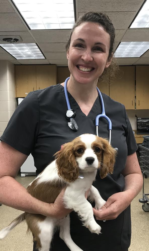 Dr. Schaffer, Assistant Medical Director for CHFA and BVAC, poses with a patient