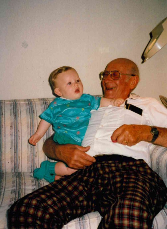 Dr. Richard Siegle, founder of Cascade Hospital for Animals, with his grandson, Clayton Siegle