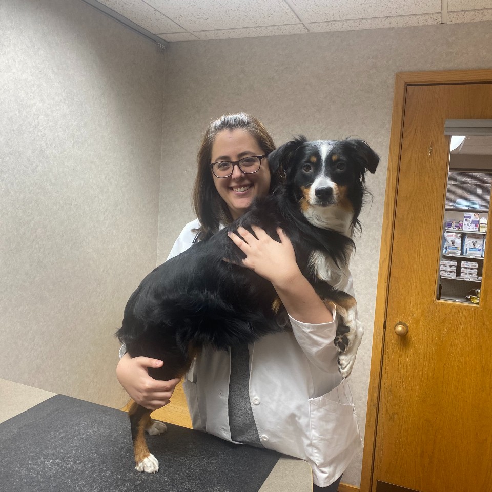 Dr. Mincks poses with a patient.