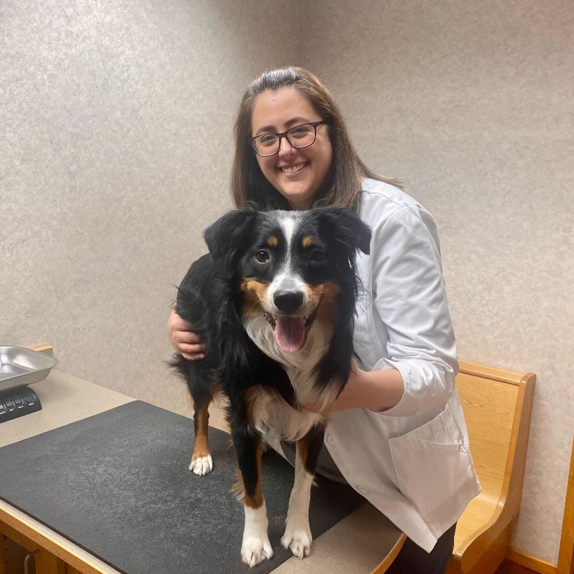 Dr. Mincks, who provides behavioral consultations, poses with a patient.