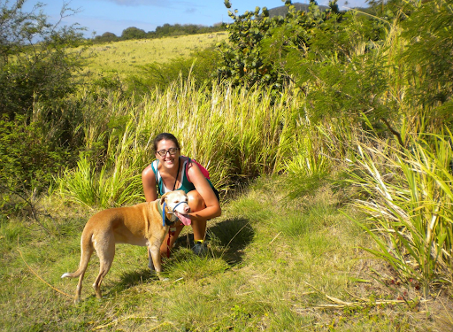 Dr. Mincks, who offers behavioral consultations, with Calixte.